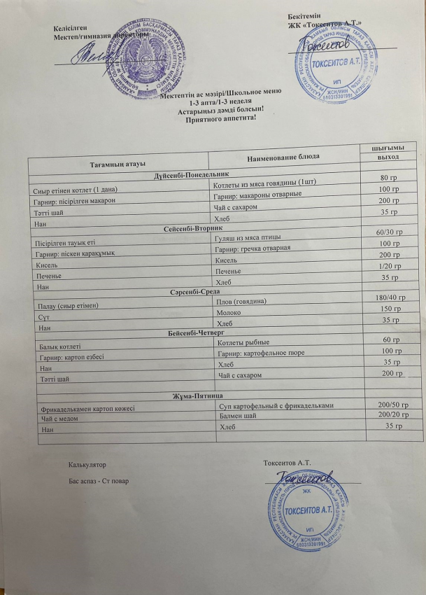Еженедельное меню с 05.04 - 07.04. 2023 г. (платное питание)
