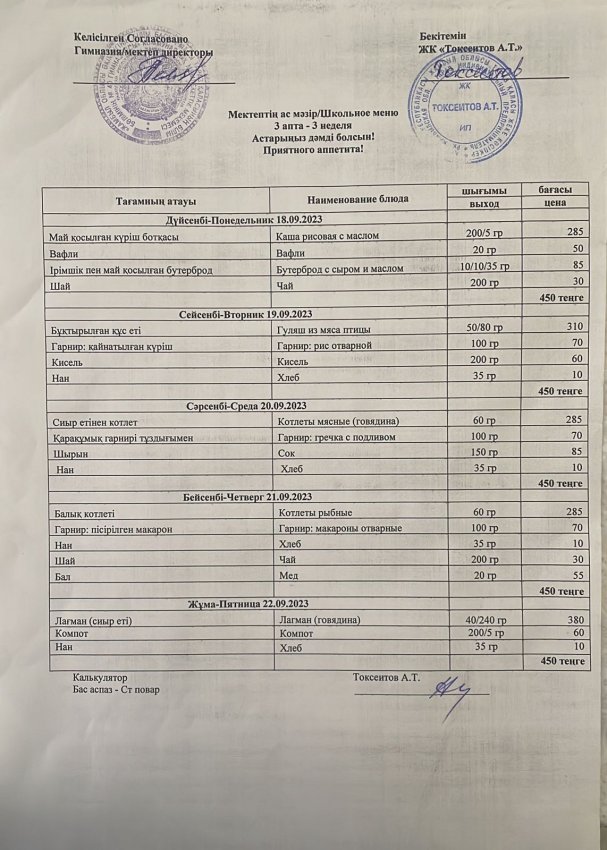 Еженедельное меню с 18.09.23- 22.09.2023 г (платное питание)