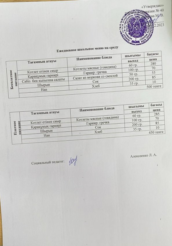 Ежедневное меню 06.12.2023 г.