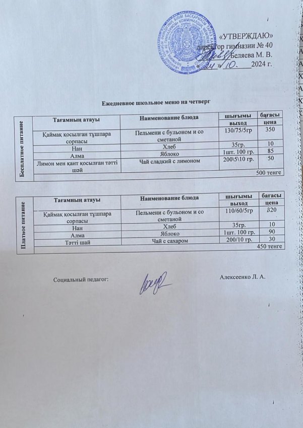 Ежедневное меню на 24.10.24 г.