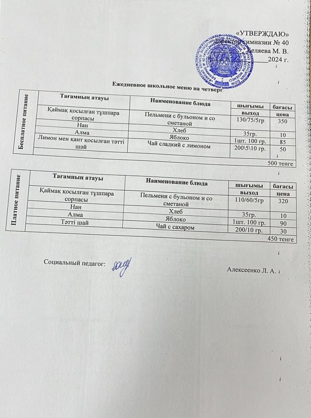 Ежедневное меню на 05.12.2024 г.