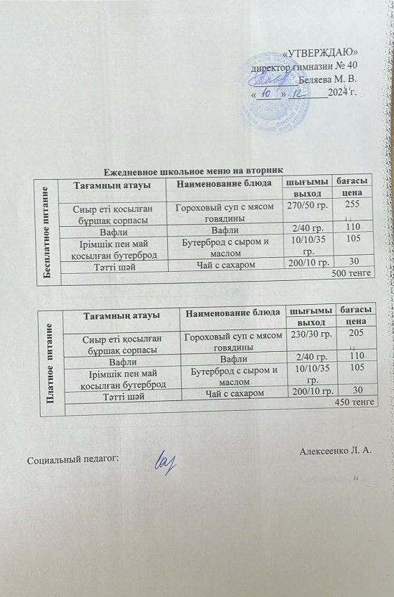 Ежедневное меню на 10.12.2024 г.