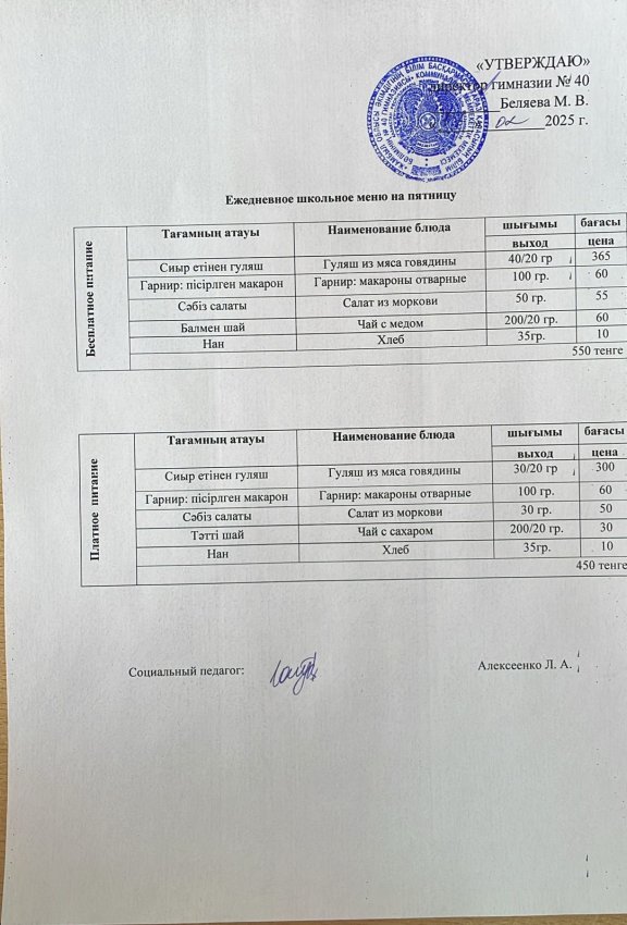 Ежедневное меню на 07.02.2025 г.