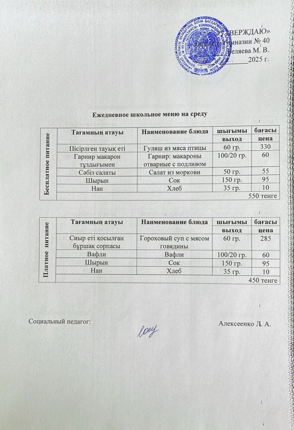 Ежедневное меню на 12.02.2025 г.