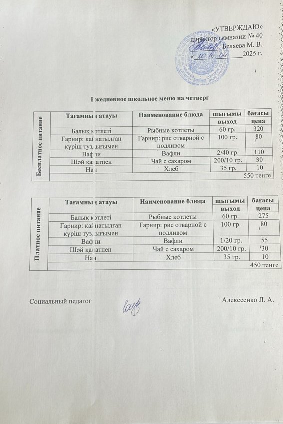 Ежедневное меню на 10.04.2025 г."
