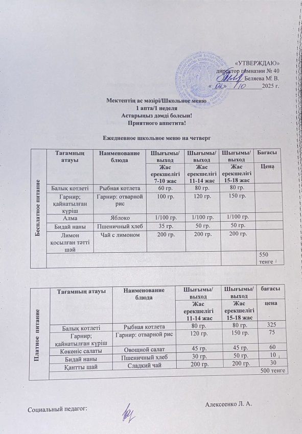 Ежедневное меню на 02.10.2025 г.